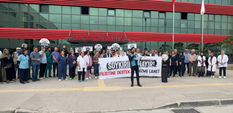 Yalova Sağlık-Sen İsrail’i Protesto Etti