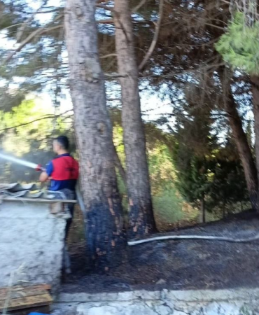 Elmalık Köyü Mezarlığında Çıkan Yangın Korku Yarattı