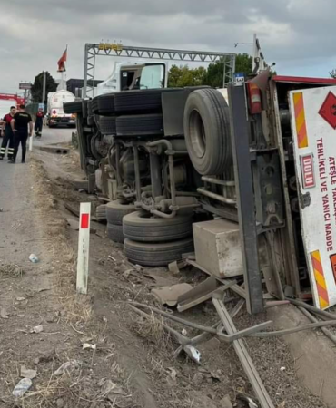 TAŞKÖPRÜ LPG YÜKLÜ TANKER DEVRİLDİ