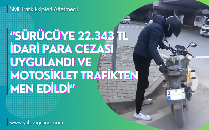 Kaldırımda Motosiklet Kullandı, Rekor Ceza Yedi