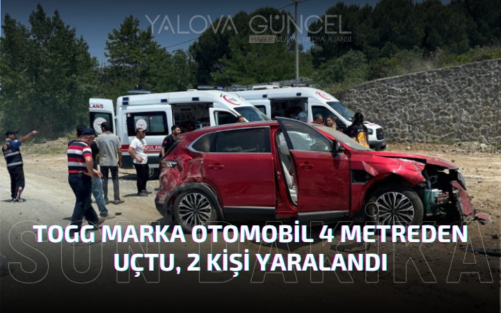 TOGG 4 Metreden Yola Uçtu 2 Kişi Yaralandı