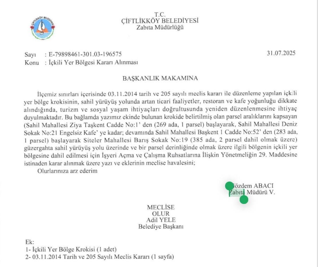 ÇİFTLİKKÖY SAHİLİ İÇKİLİ ALANLARA AÇILIYOR MU?