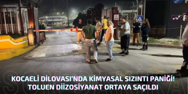 Kocaeli Dilovası’nda Kimyasal Sızıntı Paniği!