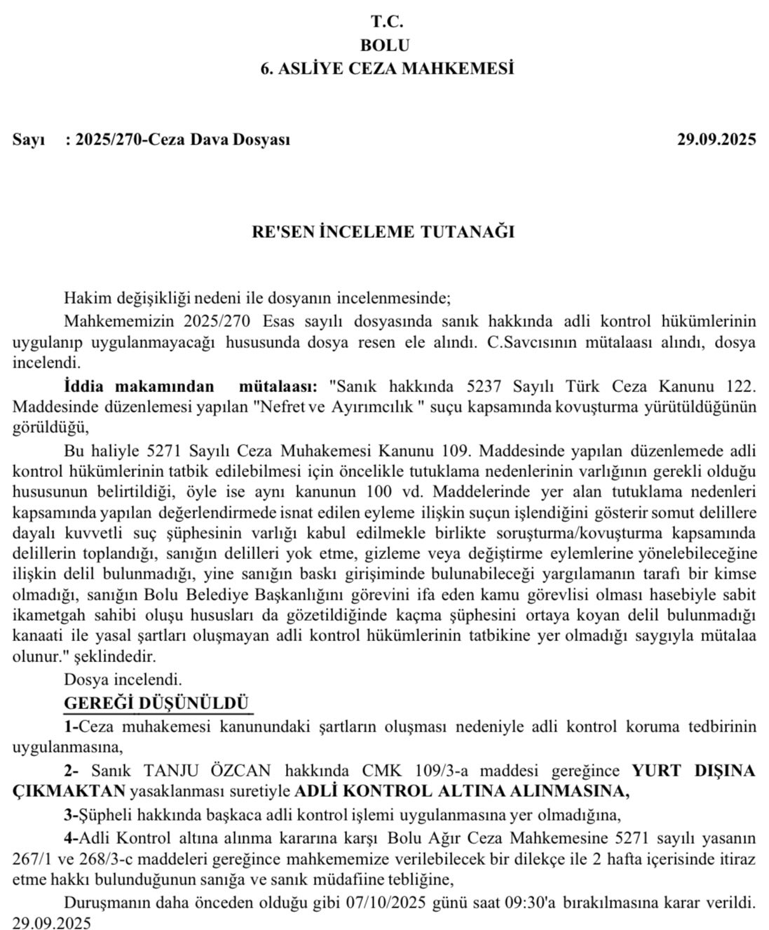 Tanju Özcan Kendisi Duyurdu!