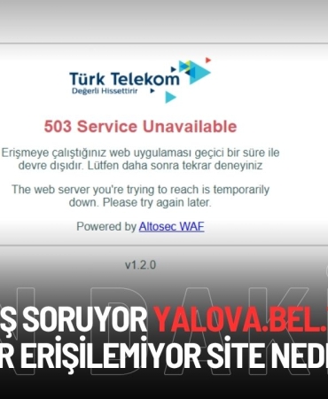 Yalova Belediyesi İnternet Sitesi Saatlerdir Erişime Kapalı
