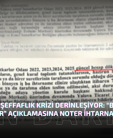 YESO’DA BELGE KRİZİ GİDEREK DERİNLEŞİYOR!