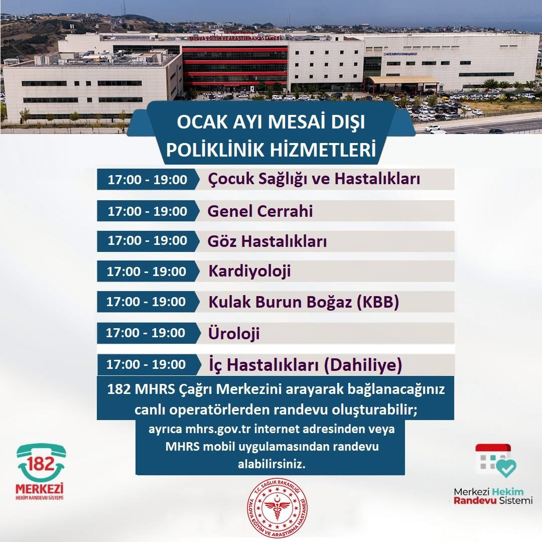 Mesai Dışı Poliklinik Hizmeti Ocak Ayında Devam Ediyor
