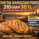 Yalova’da 310 Gram Ramazan Pidesi 30 TL