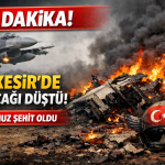 Balıkesir’de F-16 Savaş Uçağı Düştü