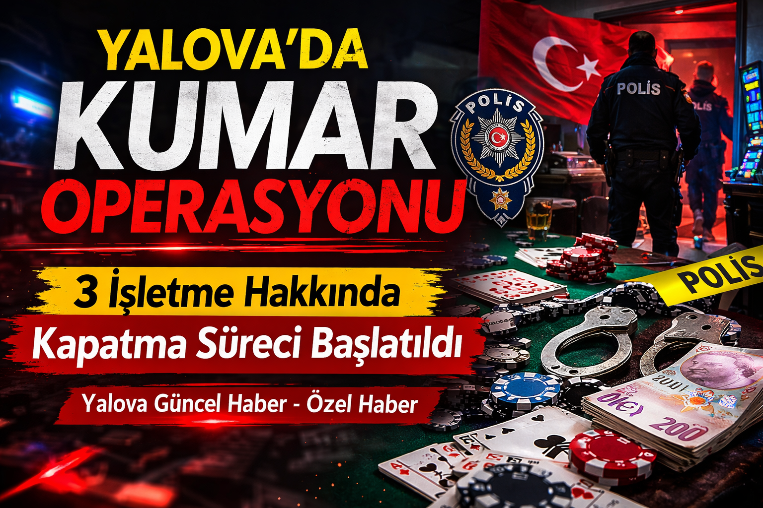 Yalova’da Kumar Operasyonu: 3 İşletme Hakkında Kapatma Süreci Başlatıldı