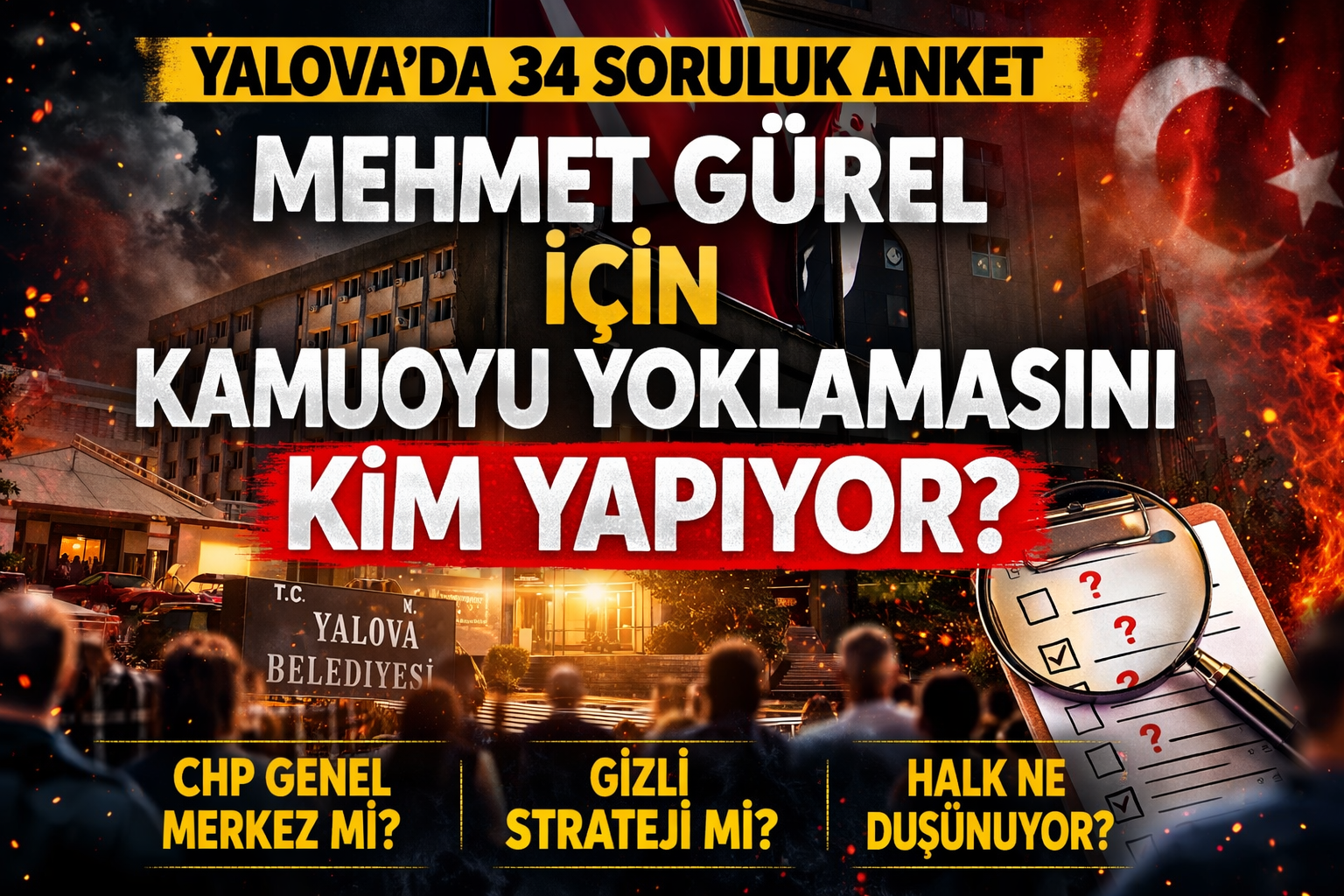 Yalova’da 34 Soruluk Anket Dikkat Çekiyor