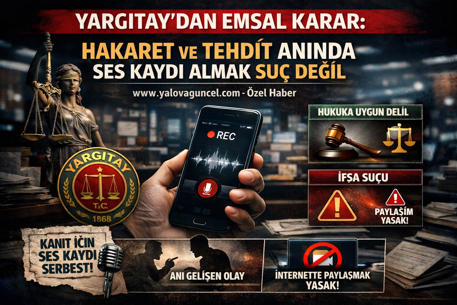 Yargıtay’dan Emsal Karar: Hakaret ve Tehdit Anında Ses Kaydı Almak Suç Değil