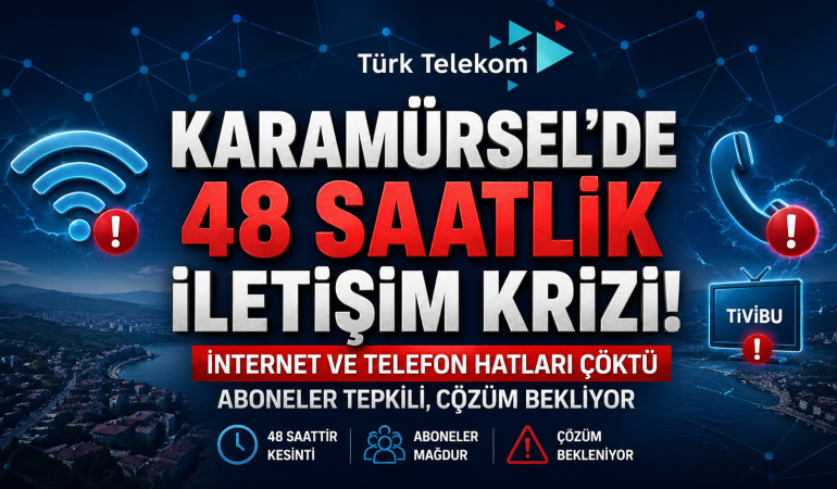 Karamürsel’de 48 Saatlik İletişim Krizi: İnternet ve Telefon Hatları Çöktü, Aboneler Tepkili