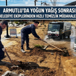 Yağış Sonrası Belediye Ekiplerinden Hızlı Temizlik Müdahalesi