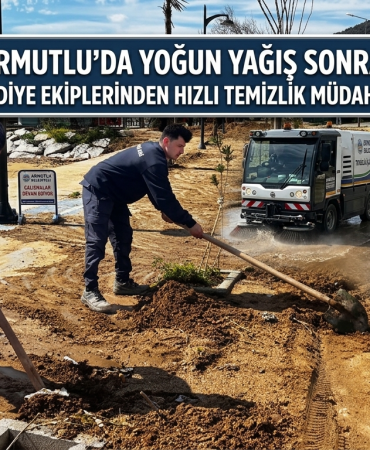Yağış Sonrası Belediye Ekiplerinden Hızlı Temizlik Müdahalesi
