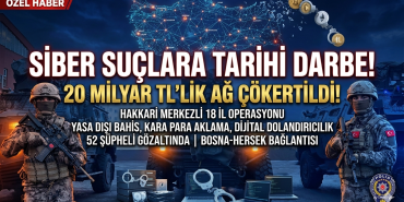 SİBER SUÇLARA TARİHİ DARBE: 20 MİLYAR TL’LİK AĞ ÇÖKERTİLDİ!