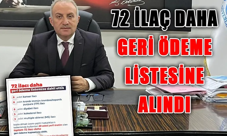 72 Yeni İlaç Geri Ödeme Listesine Alındı