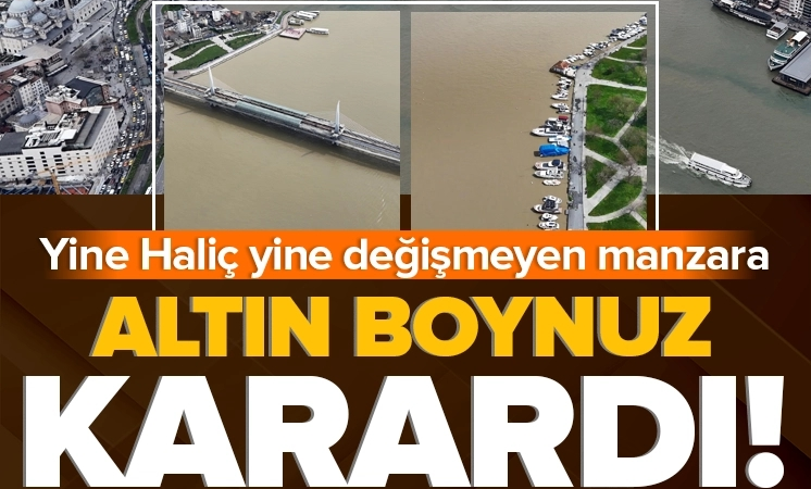İstanbul Haliç’te Su Rengi Kahverengiye Döndü, Kıyılarda Yoğun Çamur Görüldü