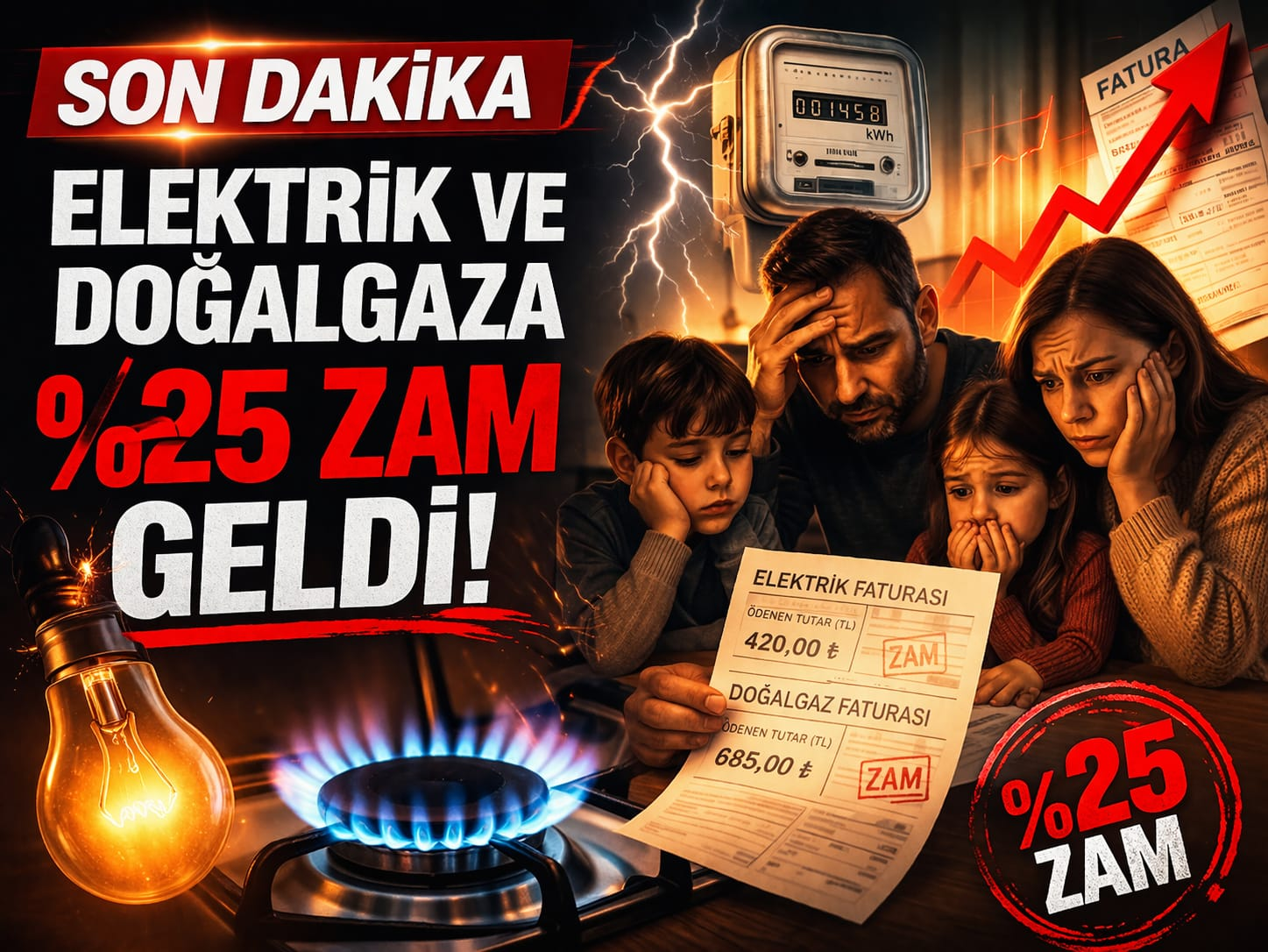 Elektrik ve Doğalgaza Büyük Zam: Mesken Aboneleri İçin Artış