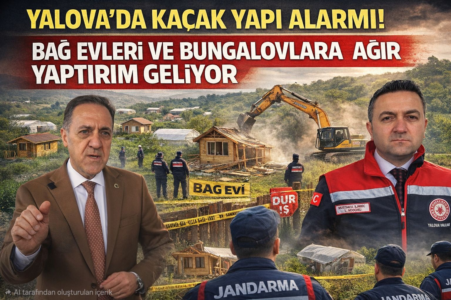 YALOVA’DA KAÇAK YAPILAŞMAYA SIKI DENETİM: BAĞ EVİ VE BUNGALOVLARA AĞIR CEZA DÖNEMİ BAŞLADI