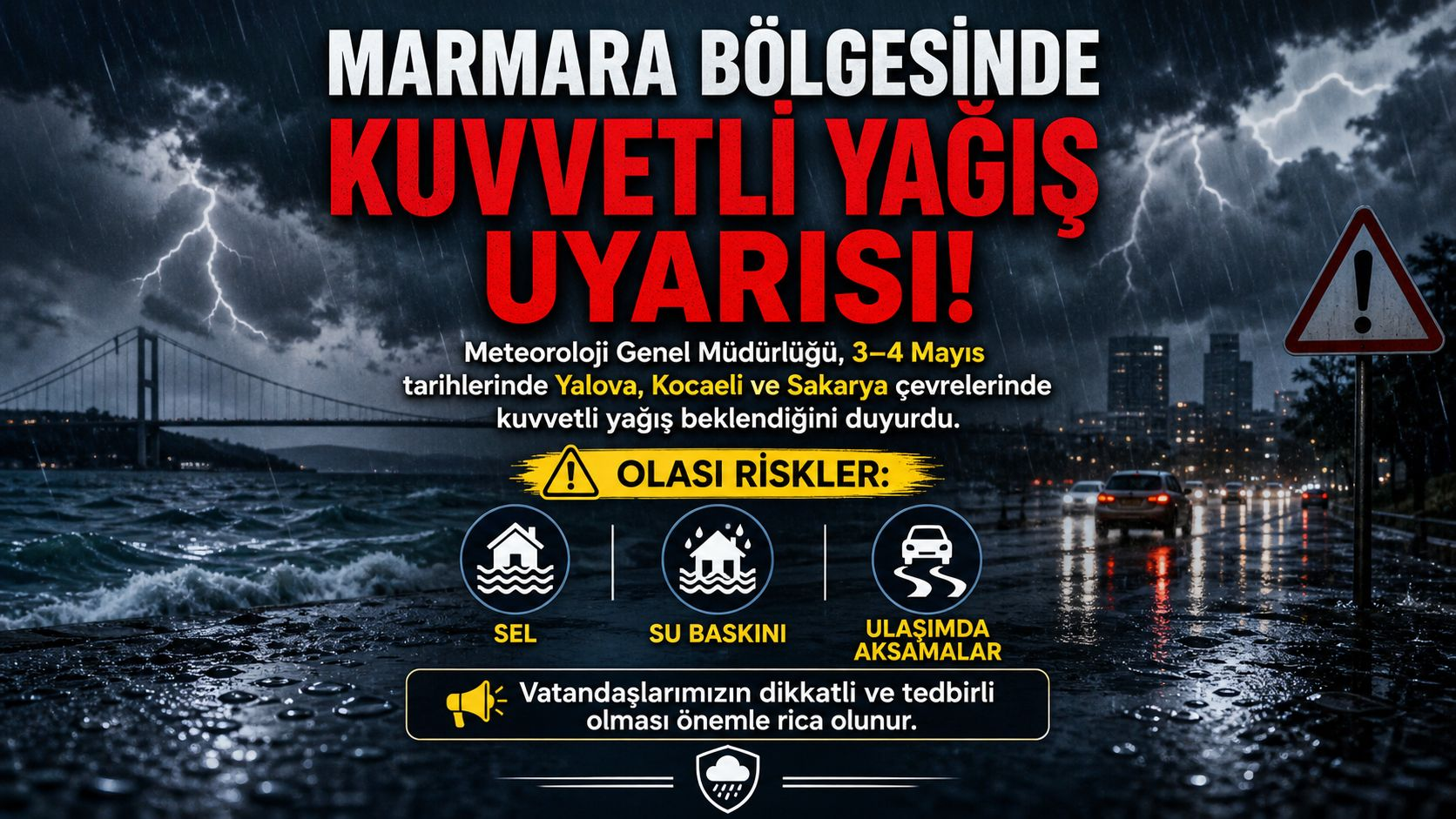 Marmara’da Kritik Hava Uyarısı: 3 İlde Kuvvetli Yağış ve Sel Riski