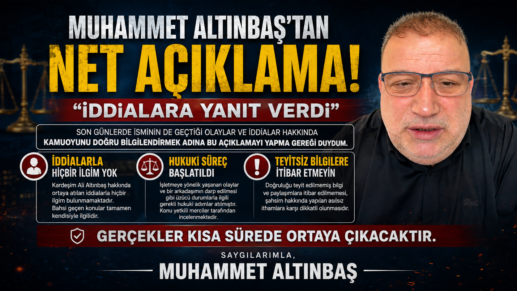Muhammed Altınbaş’tan Net Mesaj: “Adımın Geçtiği İddialar Gerçek Dışı”