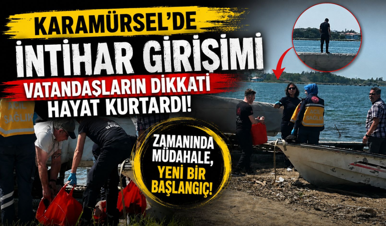 Karamürsel Sahilinde Can Pazarı: İntihar Girişimi Son Anda Engellendi
