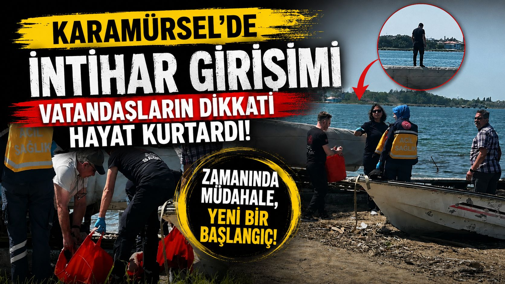 Karamürsel Sahilinde Can Pazarı: İntihar Girişimi Son Anda Engellendi