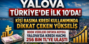 Yalova Türkiye’de İlk 10’da: Kişi Başına Kredi Kullanımında Dikkat Çeken Yükseliş