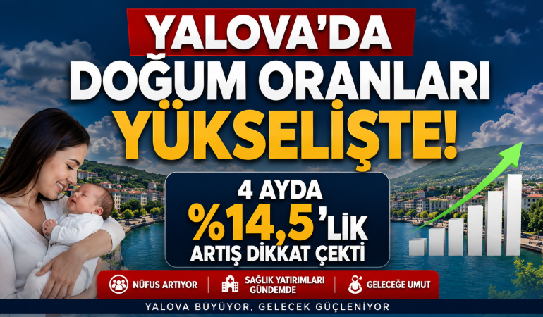 Yalova’da Doğum Oranları Yükselişte: 4 Ayda Yüzde 14,5’lik Artış Dikkat Çekti