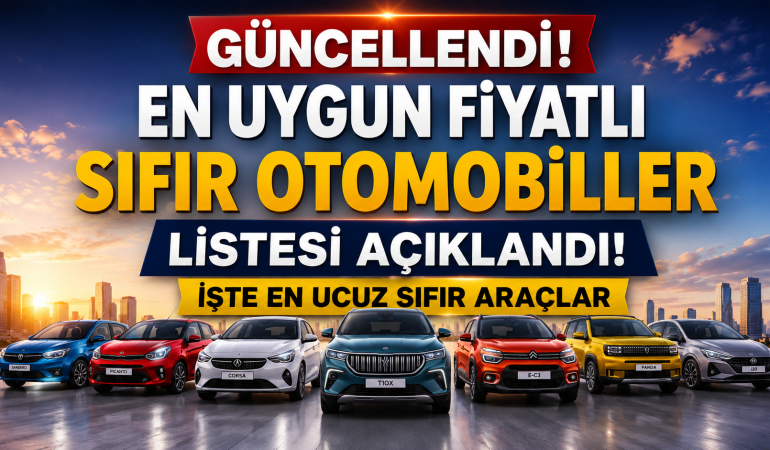 2026 En Uygun Fiyatlı Sıfır Otomobiller Açıklandı
