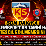Kayserispor’dan TFF, UEFA ve FIFA’ya Kritik Başvuru! Süper Lig İçin “Tescil Edilmesin” Talebi