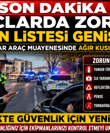 Araçlarda Bulunması Zorunlu Olan Ekipman Listesi Genişletildi