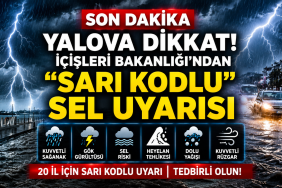 YALOVA İÇİN “SARI KODLU” KRİTİK UYARI: SEL, DOLU VE FIRTINA RİSKİNE DİKKAT