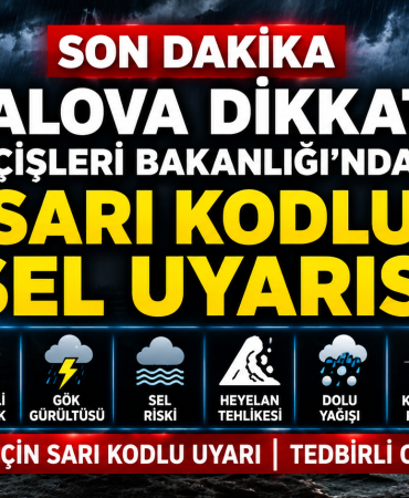 YALOVA İÇİN “SARI KODLU” KRİTİK UYARI: SEL, DOLU VE FIRTINA RİSKİNE DİKKAT