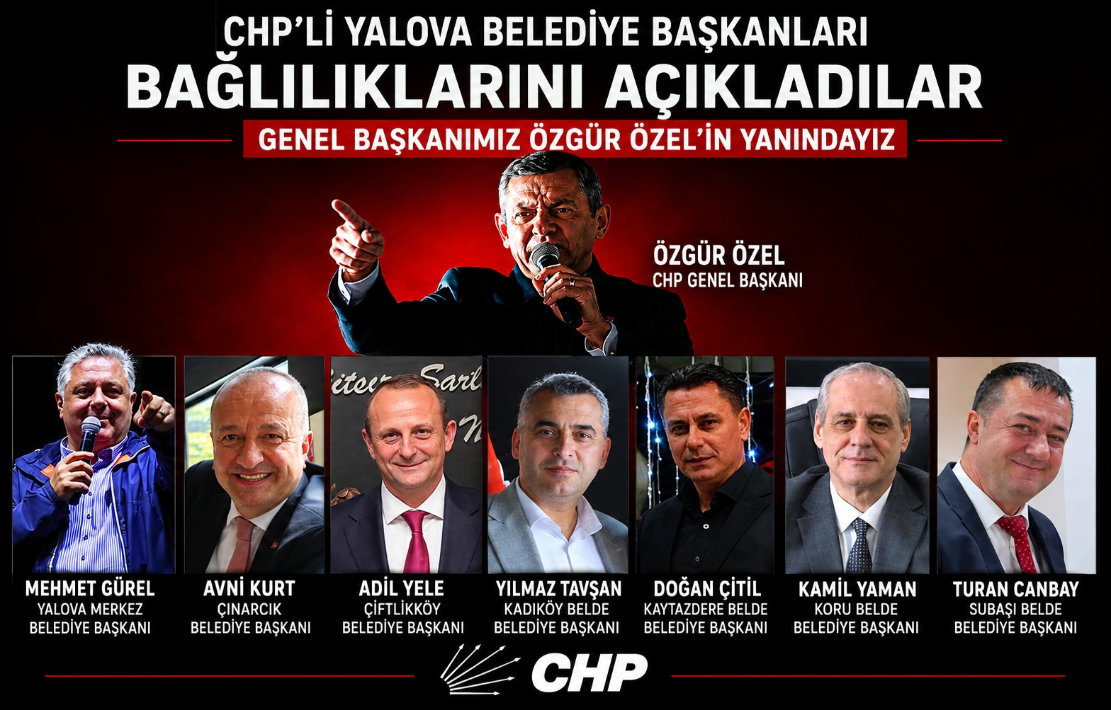 CHP’li Başkanlarından Özgür Özel’e Güçlü Destek