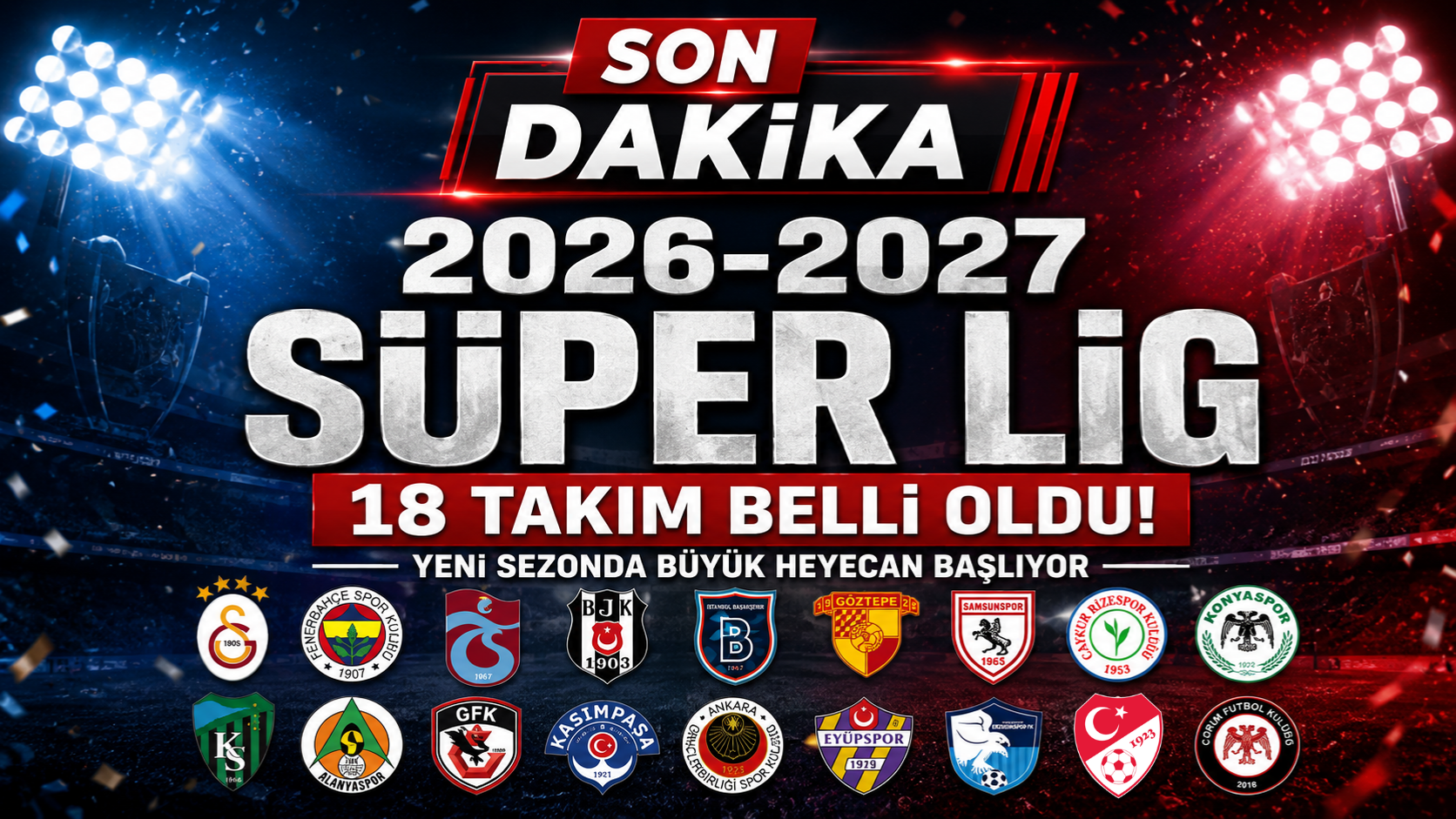 Süper Lig’de 2026-2027 Sezonu Heyecanı: İşte Yeni Sezonda Mücadele Edecek 18 Takım