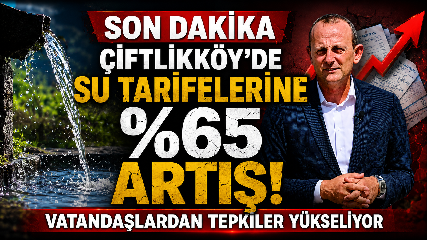 ÇİFTLİKKÖY'DE SU TARİFELERİNE YÜZDE 65 ARTIŞ: VATANDAŞLARDAN TEPKİLER YÜKSELİYOR