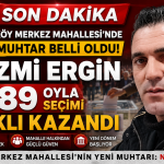 Muhtar Nazmi Ergin 1389 Oyla Seçimi Farklı Kazandı