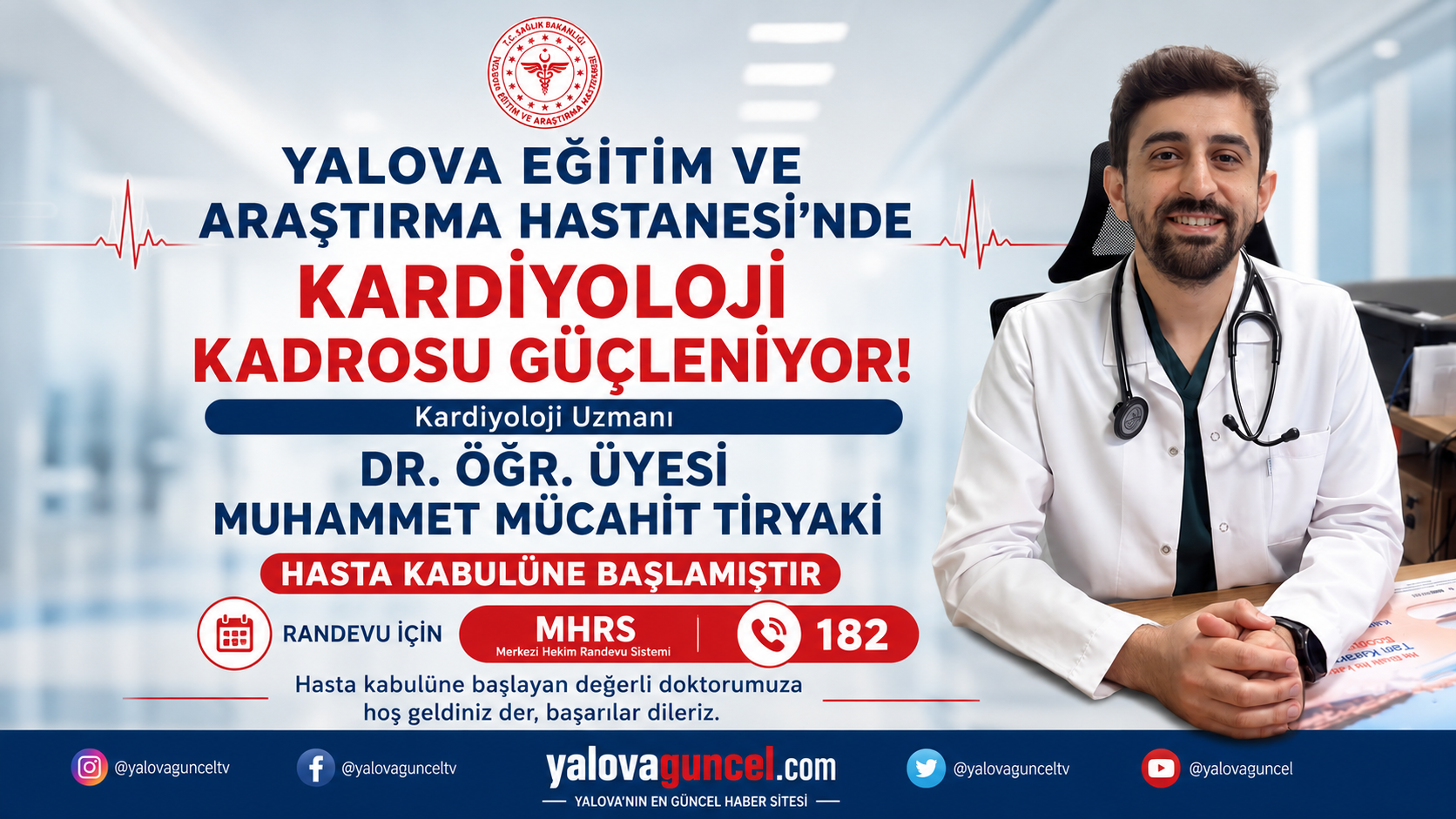 YALOVA EAH’NDE KARDİYOLOJİ KADROSU GÜÇLENİYOR