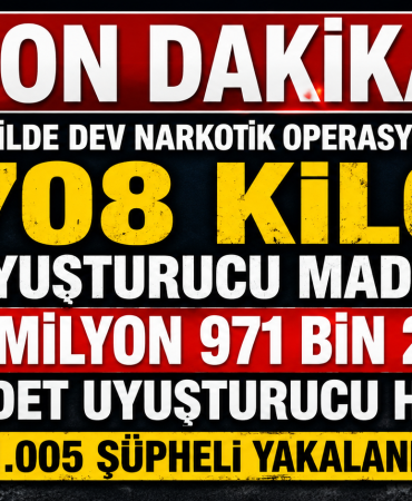 69 İlde Dev Narkotik Operasyonu: 708 Kilo Uyuşturucu ve 2,9 Milyon Hap Ele Geçirildi