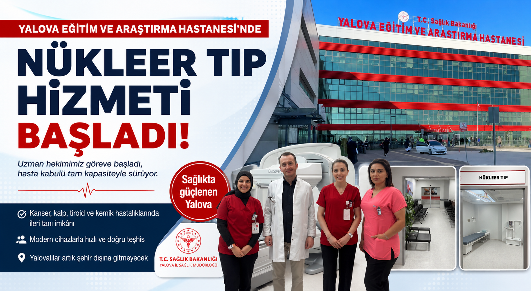Yalova EAH'nde Nükleer Tıp Hizmeti Resmen Başladı