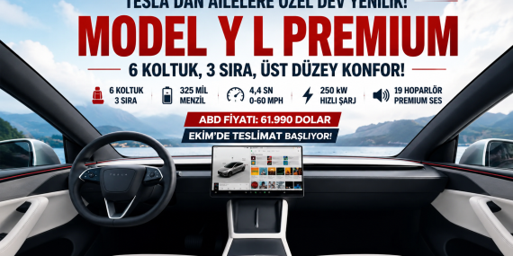 Tesla’dan Kalabalık Ailelere Özel Yeni Model Y L Premium