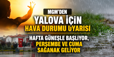 MGM'den Yalova İçin Hava Durumu Uyarısı