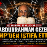 Gezer "1946 Yılında Üye Olduğum CHP'den İstifa Ettim"