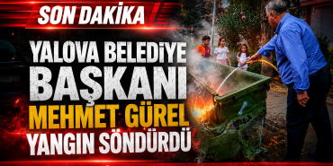 Yanan Çöp Konteynerine Hortumla Müdahale Etti
