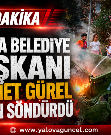 Yanan Çöp Konteynerine Hortumla Müdahale Etti