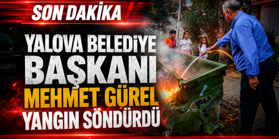 Yanan Çöp Konteynerine Hortumla Müdahale Etti